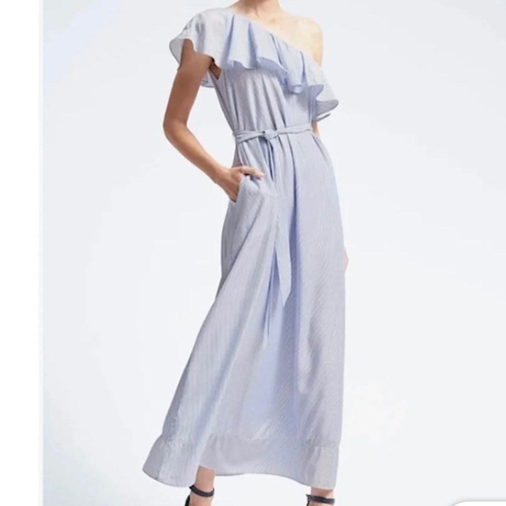 Banana Republic Stripe One Shoulder Maxi Dress